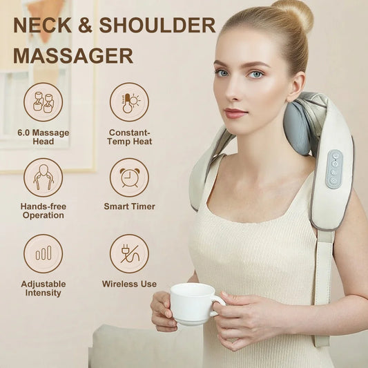 Shiatsu Wireless Neck Shoulder Massager